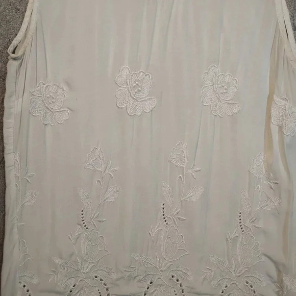 Tribal Women's Sequins & Embroidered  White Tank Top in Size Small - Picture 6 of 12